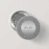 Silver Glitter Lijst Pinback Button (Voorkant /achterkant)