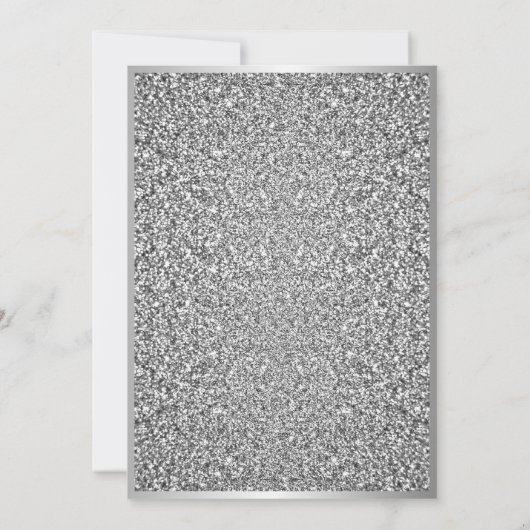 Silver Glitter Lijst Sla de datum op Save The Date (Achterkant)