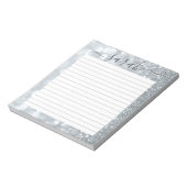 Silver Glitter Lined Personalized Notitieblok (Gedraaid)