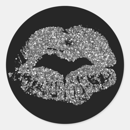 Silver Glitter Lips Sticker (Voorkant)