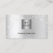 Silver glitter logo QR-code Visitekaartje (Voorkant)