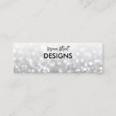 Silver Glitter Logo Social Media Earling Display Mini Visitekaartje (Voorkant)