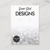 Silver Glitter Logo Social Media Earling Display Visitekaartje (Voorkant)