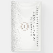Silver Glitter Logo Welcome Kerstparty Spandoek (Verticaal)