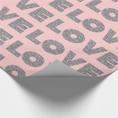 Silver Glitter Love Cadeaupapier (Hoek)