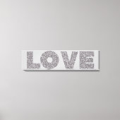 Silver Glitter Love Canvas Afdruk (Voorkant)