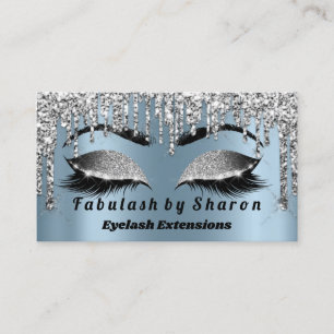 Silver Glitter Makeup Artist Lashes Princess Blue Visitekaartje