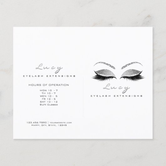 Silver Glitter Makeup Eye Lash Printers Logo Flyer (Voorkant)