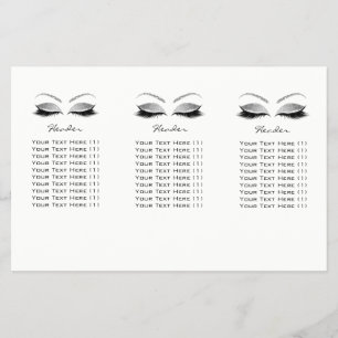Silver Glitter Makeup Eyes White Lash DL bijsluite Flyer