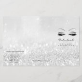 Silver Glitter Makeup Oyes Brows Lash DL Flyer (Voorkant)