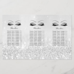 Silver Glitter Makeup Oyes Brows Lash DL Flyer