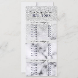 Silver Glitter Marble Ombre Salon Prijslijst