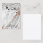 Silver glitter marble white Logo earing Display Visitekaartje (Voorkant / Achterkant)