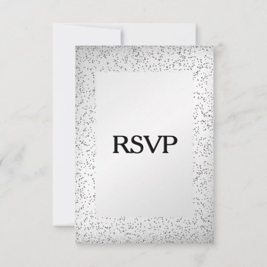 Silver Glitter Menu RSVP (Achterkant)