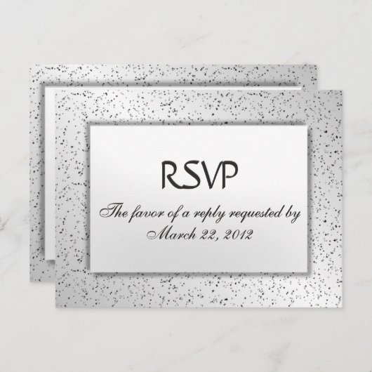 Silver Glitter Menu RSVP (Voorkant / Achterkant)