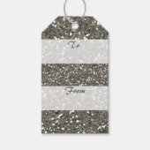 Silver Glitter Merry Kerstmis Cadeaulabel (Voorkant)