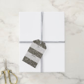 Silver Glitter Merry Kerstmis Cadeaulabel (Met Touw)