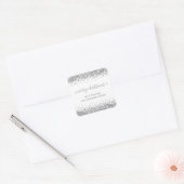 Silver Glitter Merry Kerstmis Names White Vierkante Sticker (Envelop)