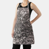 Silver Glitter Metallic Chic Bling Modern Apron Schort (Insitu)
