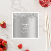 Silver Glitter Metallic Shine Wedding Servet (Insitu)