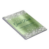 Silver Glitter Mint Ombre 60th Birthday Guestbook Notitieboek (Rechterzijde)
