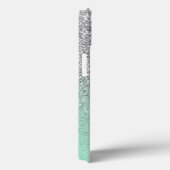 Silver Glitter Mint Ombre Persoonlijk Case-Mate iPhone Case (Achterkant / Rechts)