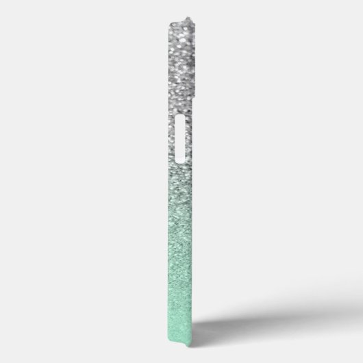 Silver Glitter Mint Ombre Persoonlijk Case-Mate iPhone Case (Achterkant / Rechts)