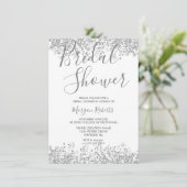 Silver Glitter Modern Bridal Shower Kaart (Staand voorkant)