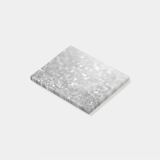 Silver Glitter Modern Post-it® Notes (Schuin)