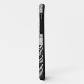 Silver Glitter Monogram Aangepaste iPhone Case (Achterkant/links)