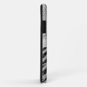 Silver Glitter Monogram Aangepaste iPhone Case (Achterkant/rechts)