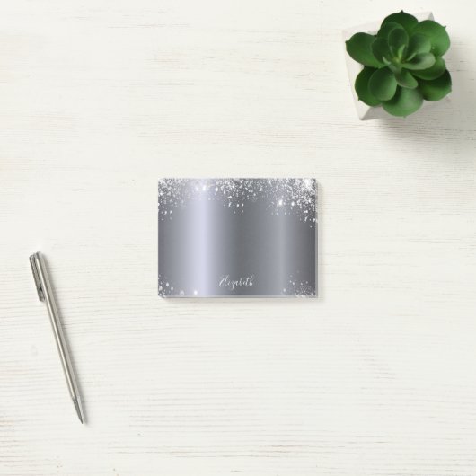 Silver glitter-monogram post-it® notes (Kantoor)