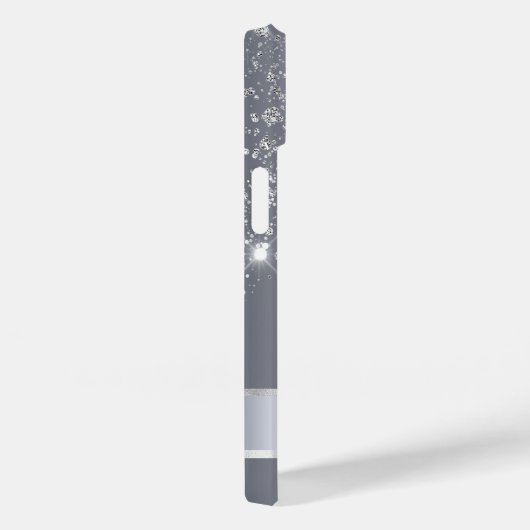 Silver glitter naam Case-Mate iPhone case (Achterkant / Rechts)