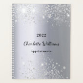 Silver glitter-naamscript planner (Voorkant)