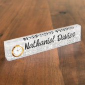 Silver Glitter Name Bord Naambordje (Zijkant)