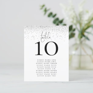 Silver Glitter Names Weddenschap Table Number