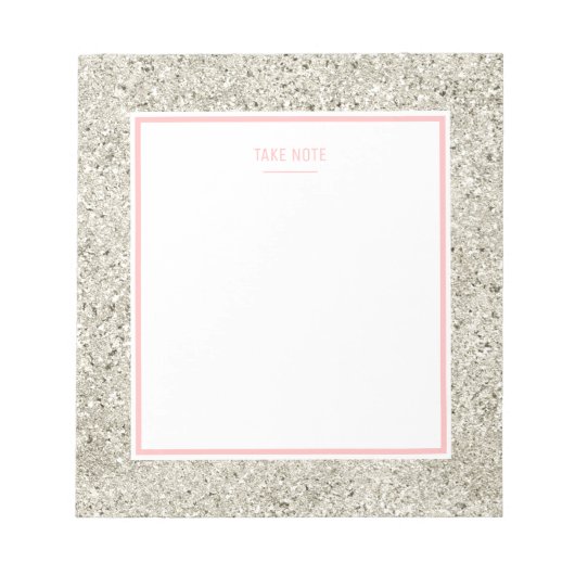 Silver Glitter Notitieblok (Voorkant)