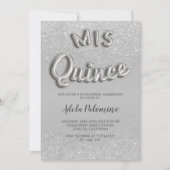 Silver glitter ombre ballonnen grijs Quinceañera Kaart (Voorkant)