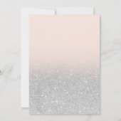 Silver glitter ombre blush roze script bruiloft kaart (Achterkant)
