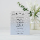 Silver glitter ombre dusty blue budget bruiloft (Staand voorkant)