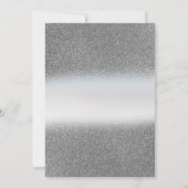 Silver Glitter Ombre, Eiffel Tower Quinceanera Kaart (Achterkant)