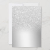 Silver glitter ombre metallic 40e verjaardag kaart (Achterkant)