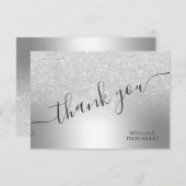 Silver glitter ombre metallic folie bedankt (Voorkant / Achterkant)