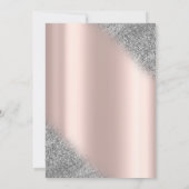 Silver Glitter Ombre Roos Gold Wedding RSVP Kaart (Achterkant)