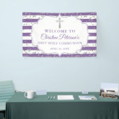 Silver Glitter Paars First Heilige Communauteit We Spandoek (Beurs)