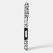 Silver Glitter & Pareltjes met naam en monogram Case-Mate iPhone Case (Achterkant / Rechts)