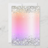 Silver Glitter Pastel Regelbooggradiënt Kaart (Achterkant)