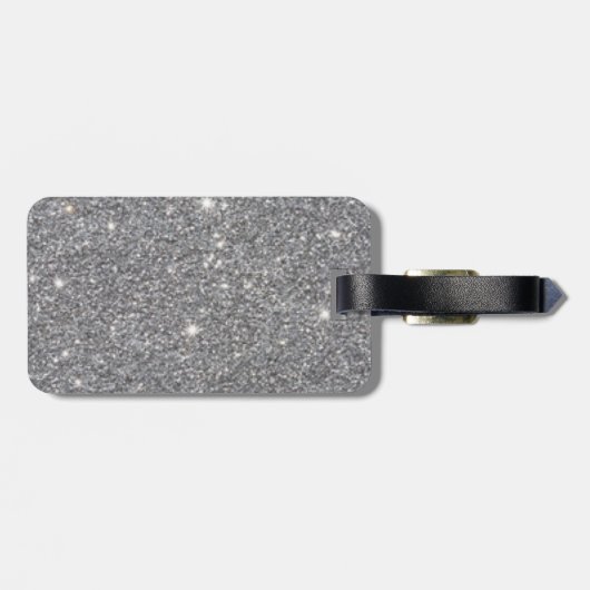 Silver Glitter Pattern-ontwerp Bagagelabel (Achterkant horizontaal)