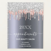 Silver glitter pink beauty Lounge appoints 2022 Planner (Voorkant)