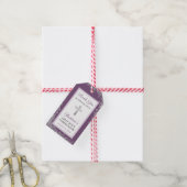 Silver Glitter Plum Paars First Heilige Communie Cadeaulabel (Met Touw)